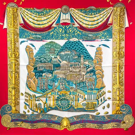 L’Atlantide Hermes Silk Scarf by Annie Faivre – 1995